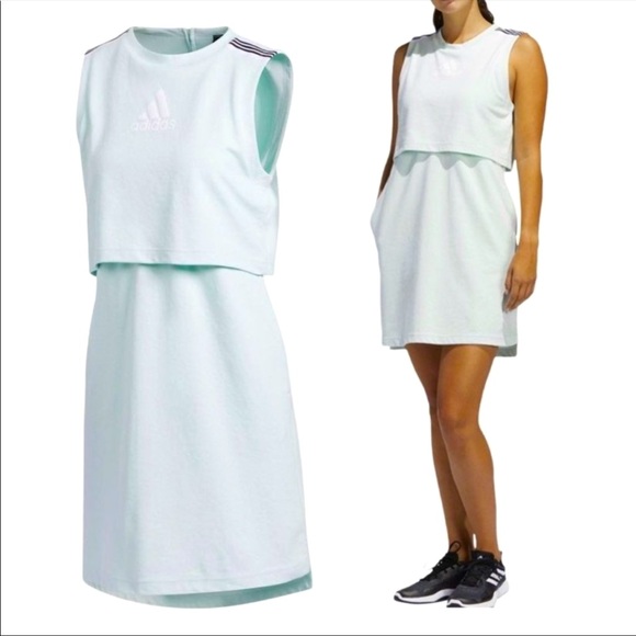 Adidas Aqua Light Blue Teal Game and Go Activewear Athleisure Dress (size M) - Picture 1 of 13
